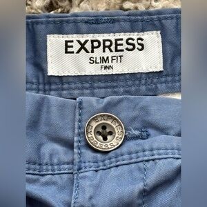 Express Light Blue Slim Fit Trousers